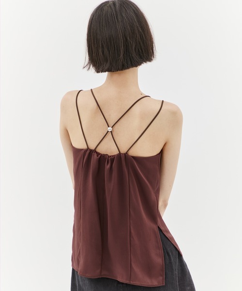 キャミソール 「STUDIOUS/ステュディオス」Stretch Satin Camisole/ストレッチサテンキャミソール STUDIOUS/ステュディオス】Stretch Satin Camisole/ストレッチ