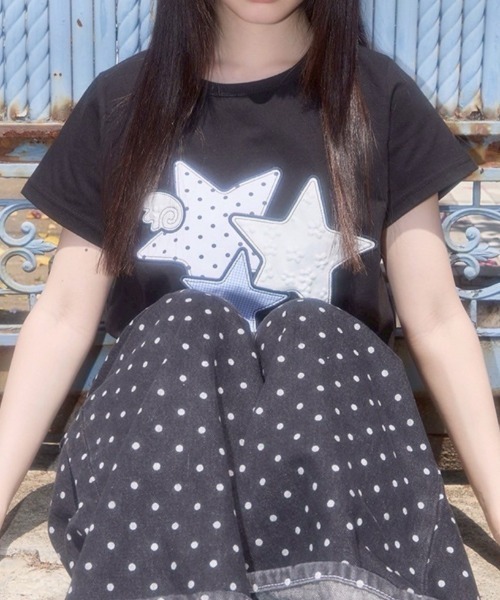 FANCY CLUB tシャツ 「FANCY CLUB」Mix Star Angel Patch Tee