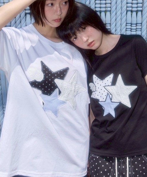 FANCY CLUB tシャツ 「FANCY CLUB」Mix Star Angel Patch Tee