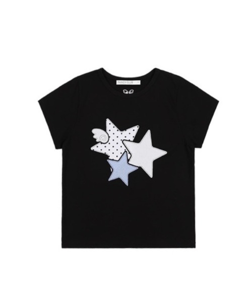 tシャツ FANCY CLUB/ファンシークラブ Mix Star Angel Patch Tee Tシャツ レディース FANCY CLUB tシャツ 「FANCY CLUB」Mix Star Angel Patch Tee