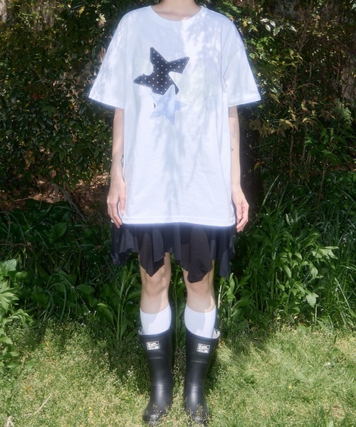 FANCY CLUB tシャツ 「FANCY CLUB」Mix Star Angel Patch Tee