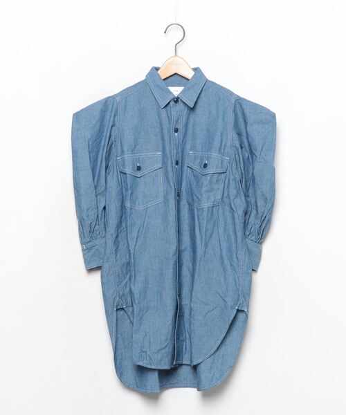「HYKE」 7分袖シャツ M ブルー レディース