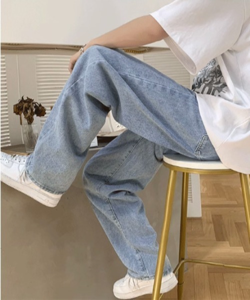 「REBALANCE」 デニムパンツ MEDIUM ブラック メンズ