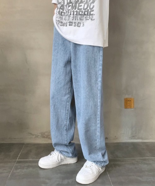 「REBALANCE」 デニムパンツ MEDIUM ブラック メンズ