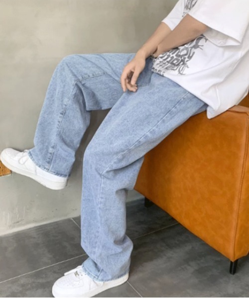 「REBALANCE」 デニムパンツ MEDIUM ブラック メンズ