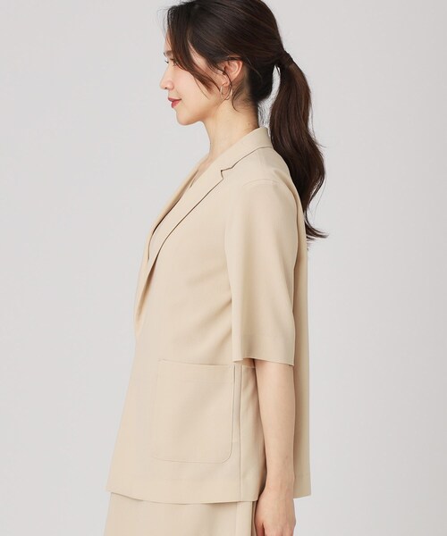 クード シャンス（COUP DE CHANCE）/【手洗い可／日本製】五分袖ジャケット COUP DE CHANCE（クードシャンス） ジャケット テーラードジャケット