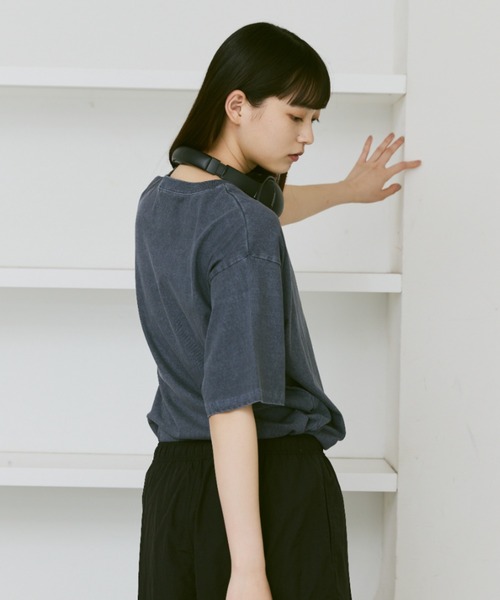 「flaner」 半袖カットソー MEDIUM グレー レディース