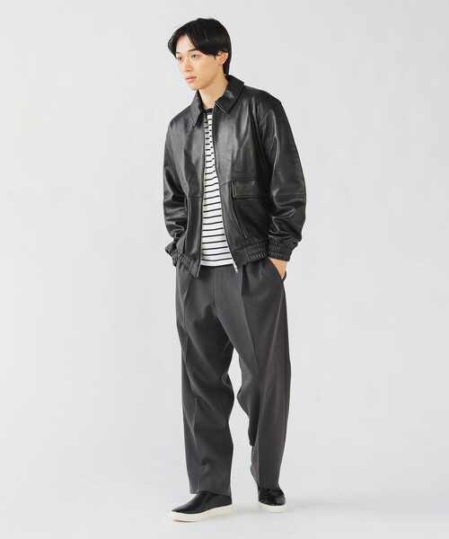 【タイムセール】BEAMS ブラックレザーシングルライダースジャケット黒 S ビームス レザージャケット（ファッション）のおすすめ人気商品