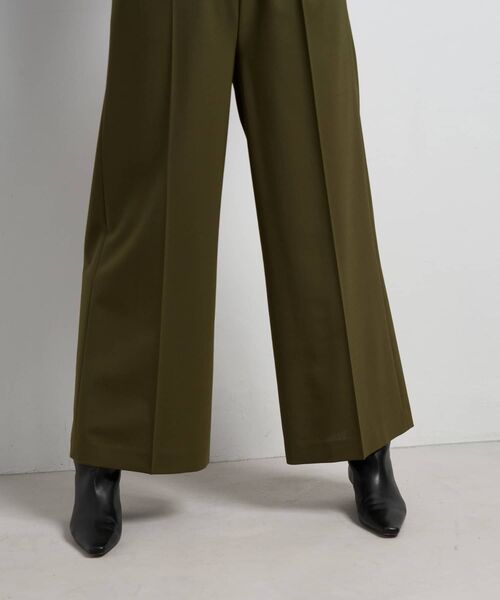 LANVIN en Bleu パンツ 異素材ベルトゴムワイドパンツ レディース