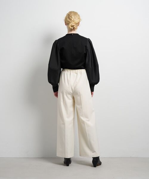 LANVIN en Bleu ワイドパンツ パンツ 異素材ベルトゴムワイドパンツ 