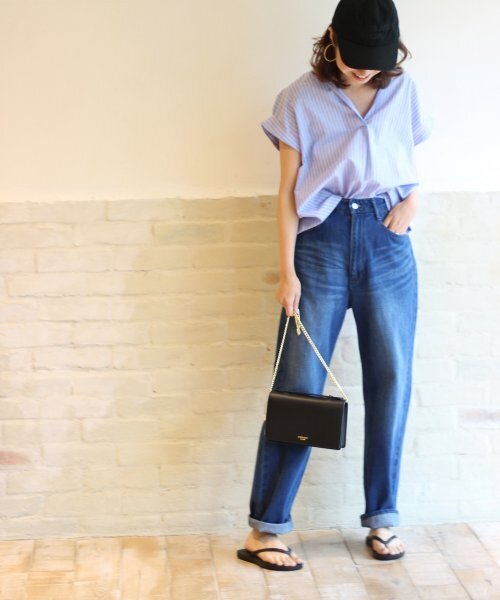 「FRAMeWORK」 加工デニムパンツ 40 ネイビー レディース