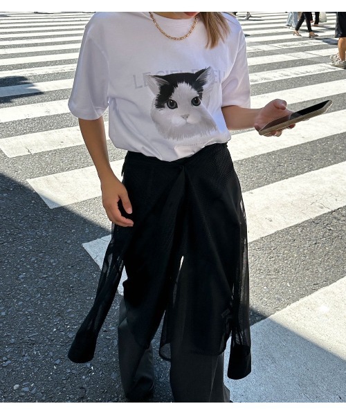 ブラウス シャツ レースアンドメッシュコンボシャツ / Lace ＆ Mesh Combo Shirt レディースの画像
