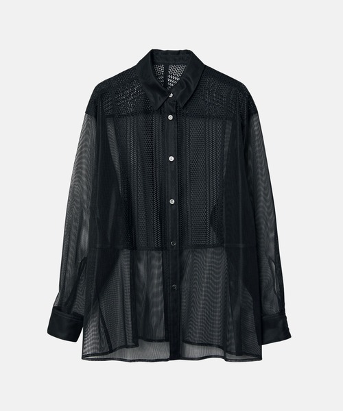 ブラウス シャツ レースアンドメッシュコンボシャツ / Lace ＆ Mesh Combo Shirt レディースの画像