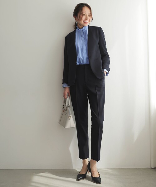 新品、未使用ANY SIS ノーカラージャケット ネイビー 2 セレモニー ANY SIS（エニィスィス） ジャケット ノーカラージャケット ビューティ