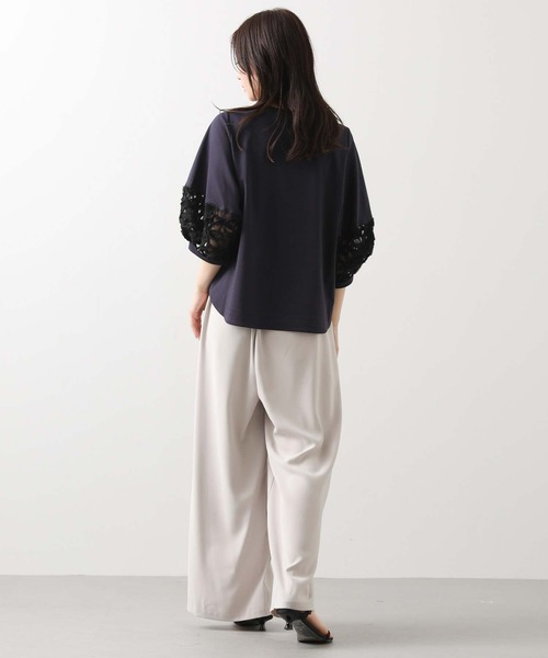 Gready Brilliant 半袖 カットソー レース ブラック Gready Brilliant tシャツ 袖3Dレースロゴカットソー