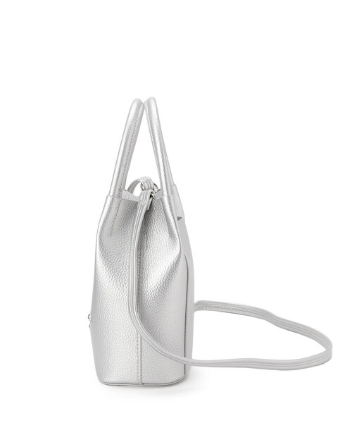 スタッズ付きシルバーハンドバッグ SHOO・LA・RUE（シューラルー） ショルダーバッグ バッグ つまみ