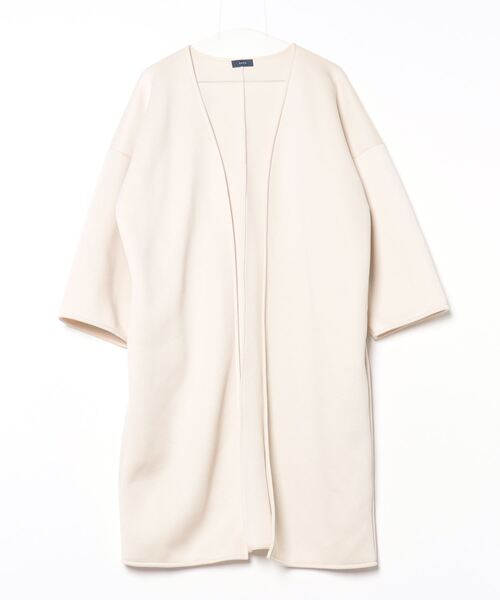 SHIPS（シップス） ノーカラーコート MEDIUM オフホワイト レディース