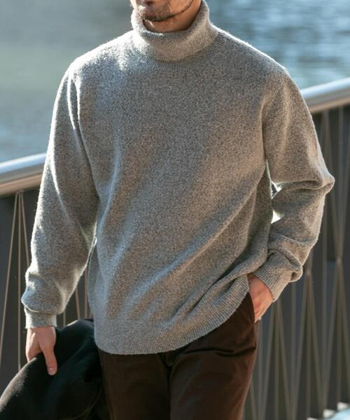 【まろ】COCODEAL ブークレタートルニット URBAN RESEARCH ROSSO MEN セーター ニット ブークレストレッチ