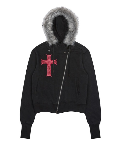 LUVISTRUE パーカー GT FUR UNBALANCE HOOD ZIP UP レディース 