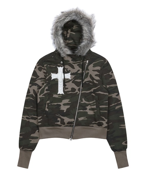 LUVISTRUE パーカー GT FUR UNBALANCE HOOD ZIP UP レディース 