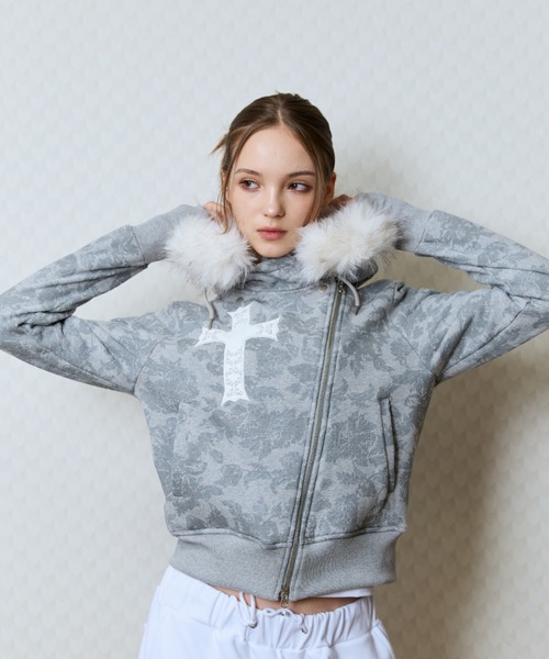 LUVISTRUE パーカー GT FUR UNBALANCE HOOD ZIP UP レディース 