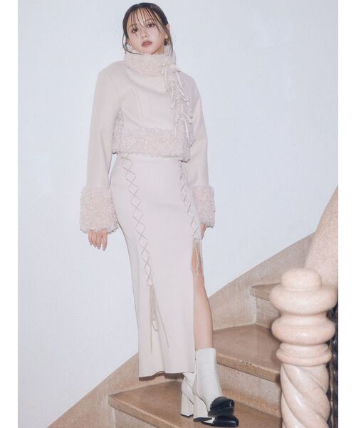 RESEXXY（リゼクシー） ワンピース レースアップタイトニット