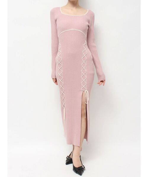 RESEXXY ワンピース バイカラーツイードマーメイドニットワンピース[品番：MKSW0055805