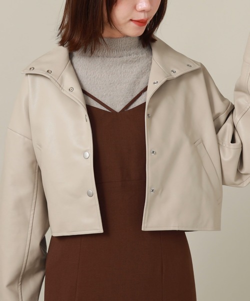 archives（アルシーヴ） レザーブルゾン MEDIUM アイボリー レディース