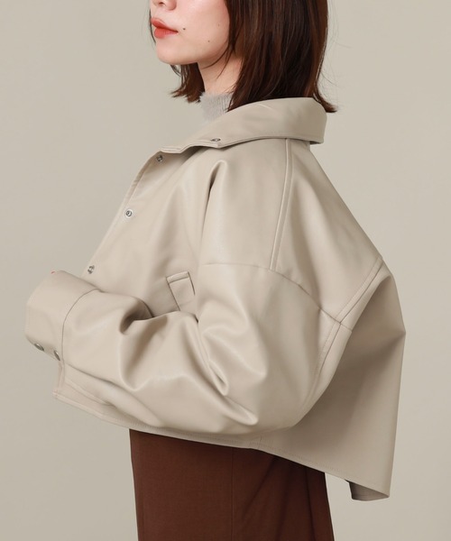 archives（アルシーヴ） レザーブルゾン MEDIUM アイボリー レディース