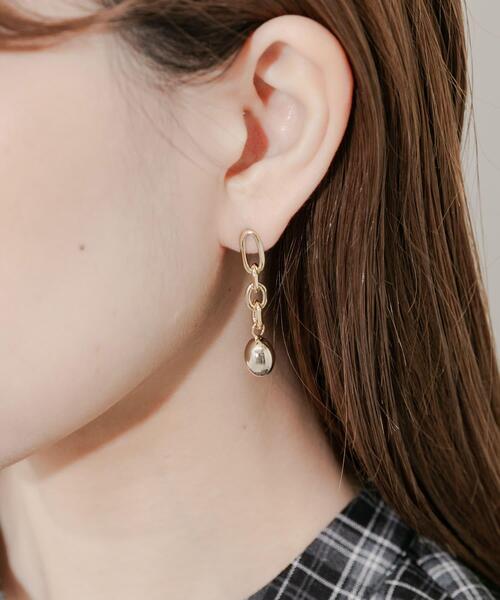 SMELLY（スメリー） ピアス メタルボールドロップチェーンピアス 