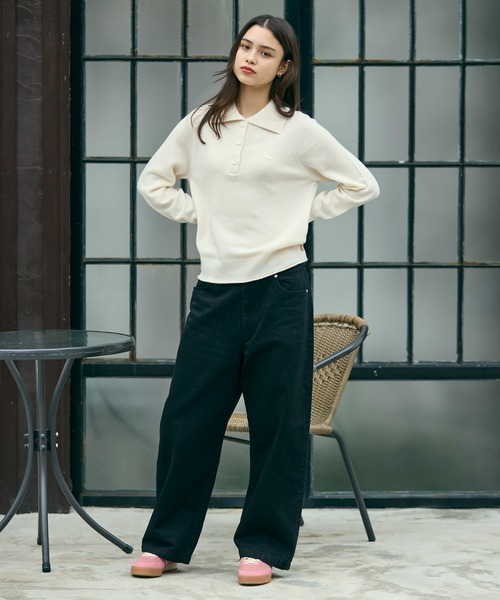 ラコステ　ウールポロニットセーター LACOSTE（ラコステ） ニット セーター 3Dニッティングハーフボタン