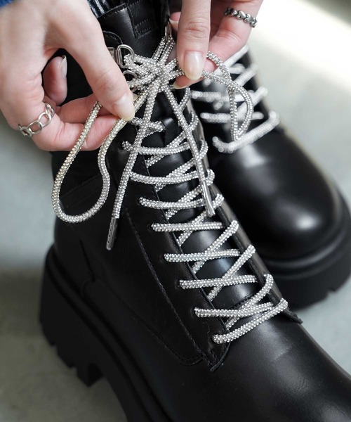 Bulue. ブーツ 「Bulue.」2wayデザイン レースアップブーツ レディース