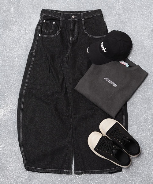 ジーンズ バレルレッグジーンズ ワイドパンツ / Barrel Leg Jeans Wide