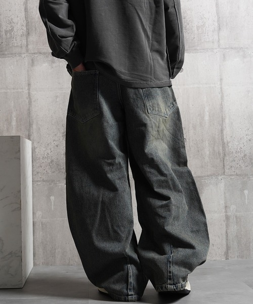 デニム　バレルレッグジーンズ ワイド　Mサイズ ワイドパンツ ジーンズ バレルレッグジーンズ / Barrel Leg Jeans Wide