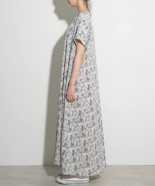 「URBAN RESEARCH」 半袖ワンピース FREE グレー レディース_画像4