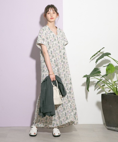 「URBAN RESEARCH」 半袖ワンピース FREE グレー レディース_画像7