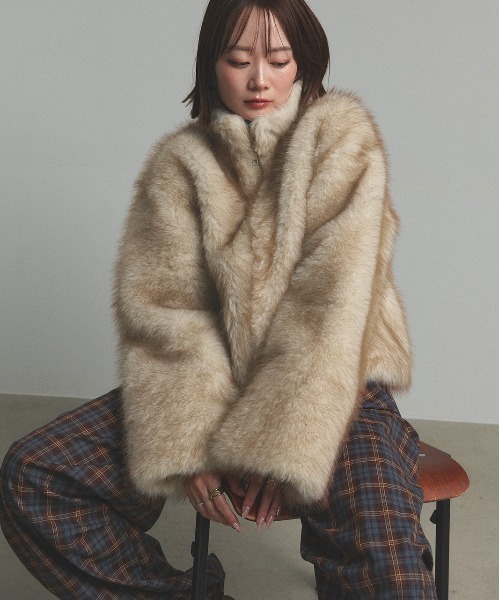 ad thie（アドティエ） コート アウター スタンドカラー フェイク