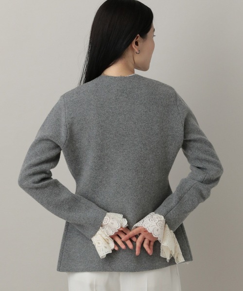 ☆美品バレンシアガ☆◯お上品グレー◯ニットジャケット A part by（アパートバイ） ジャケット ノーカラージャケット ウール