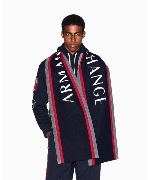 ジョルジオアルマーニ男女兼用ワインレッド 柄 マフラー ARMANI