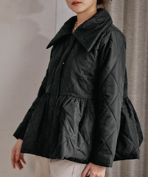 コート アウター ダイヤキルトペプラムダウン レディース : ZOZOTOWN