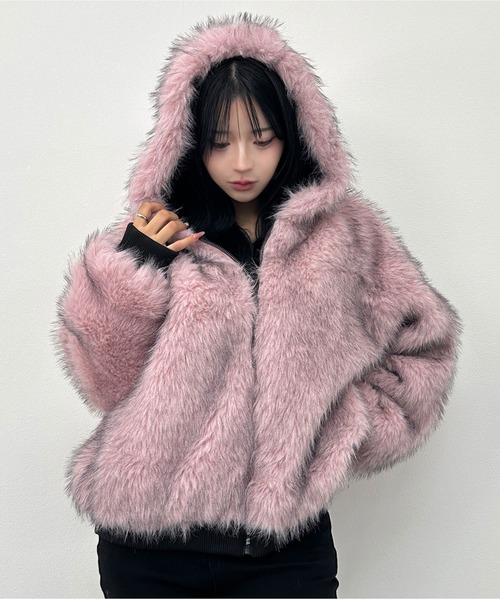 リバーシブルフェイクファーブルゾン リバーシブルフェイクファーブルゾン