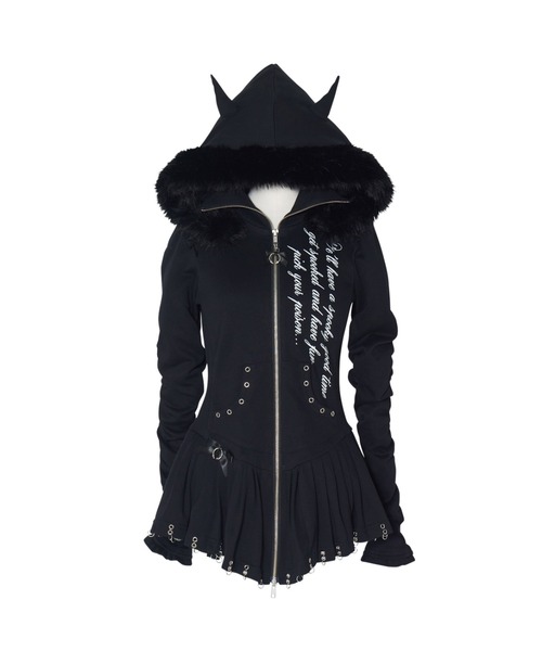 AVENCHUMU パーカー Pleated devil zip hoodie レディース : ZOZOTOWN