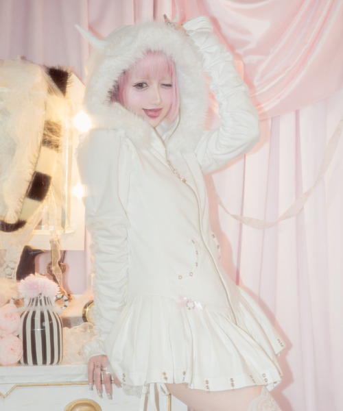 AVENCHUMU パーカー Pleated devil zip hoodie レディース : ZOZOTOWN