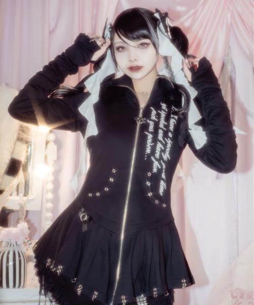 AVENCHUMU パーカー Pleated devil zip hoodie レディース : ZOZOTOWN