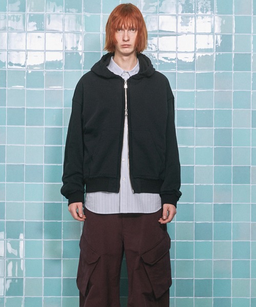 プライムオーバーギャザーフードジップパーカー (定価17600円) Prime-Over Gathered Hood Zip Parka