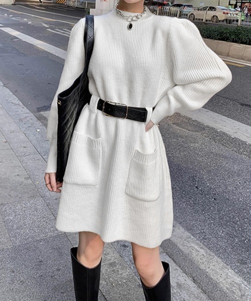 miniministore（ミニミニストア） ワンピース ベルト付きニット