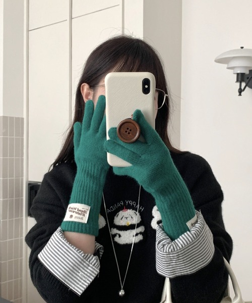 手袋 Cozy Retro Logo Tag Gloves レディース : ZOZOTOWN Yahoo!店