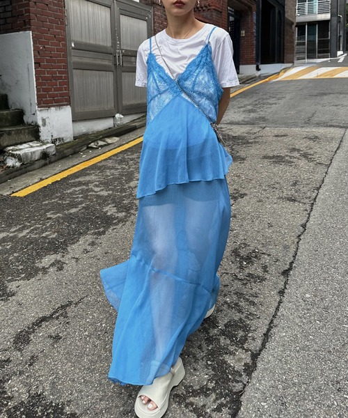 Ameri（アメリ） キャミソール AIRY SHEER LACE CAMISOLE : ZOZOTOWN