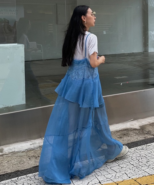 AMERI VINTAGE 星 シアー シャツ インナー キャミ付き アメリ Ameri（アメリ） キャミソール AIRY SHEER LACE CAMISOLE : ZOZOTOWN