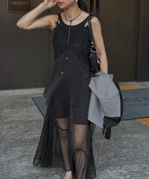 Ameri（アメリ） キャミソール AIRY SHEER LACE CAMISOLE : ZOZOTOWN